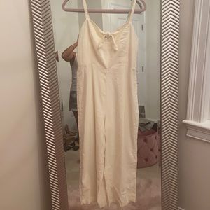 Brand new. Cream linen jumpsuit. Medium petite